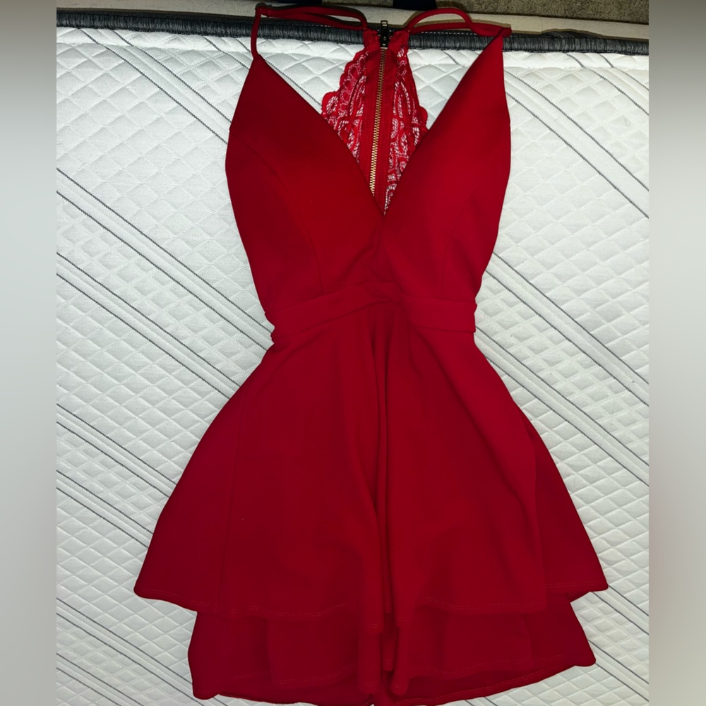 Red Homecoming Laced back dress